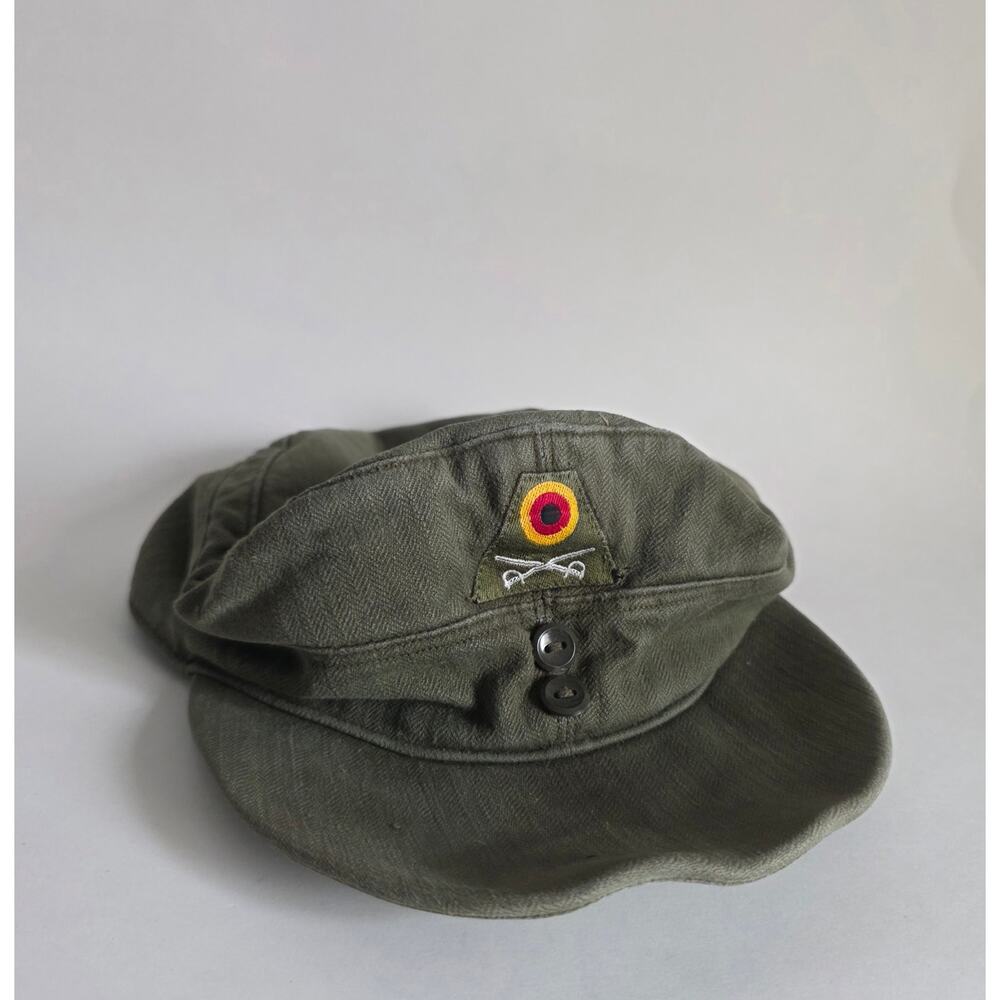 Vintage German Military Field Hat Olive Green Size 58 1959